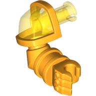 Lego Arm Right with Trans-Yellow Shoulder and Pin (Nexo Knights Axl) / Bright Light Orange