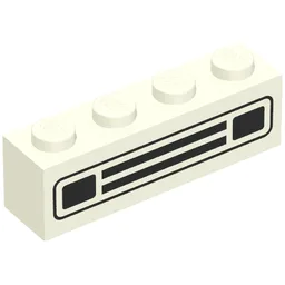 Brick 1 x 4 with Black Car Grill Print