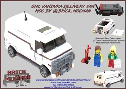 GMC Vandura Delivery Van - White/Reddish Brown Stripes