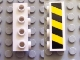 Lego Brick, Modified 1 x 4 with Studs on Side with Black and Yellow Danger Stripes Pattern (Sticker) - Set 7781 / White