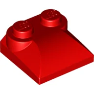 Brick Curved 2 x 2 x 2/3 Two Studs and Curved Slope End / Red