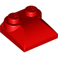 Lego Brick Curved 2 x 2 x 2/3 Two Studs and Curved Slope End / Red