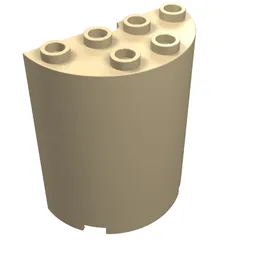 Cylinder Half 2 x 4 x 4 / Tan