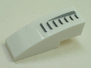 Lego Slope, Curved 3 x 1 with Black Grille Pattern Left (Sticker) - Set 5980