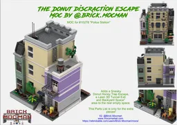 The Donut Distraction Escape - Backyard MOC for set #10278 "Police Station"