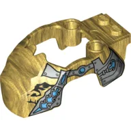 Fairing, Fly Wheel, Gorilla Shape with Silver Scaled Armor Print / Pearl Gold