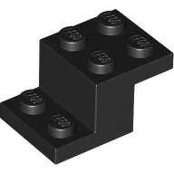 Bracket 3 x 2 x 1 1/3 with Pin Bottom / Black