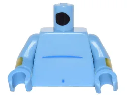 Torso Bare Chest with Blue Stomach Line and Navel Pattern / Medium Blue Arms with Gold Cuffs / Stripes Pattern / Medium Blue Hands