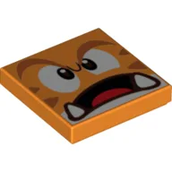 Tile 2 x 2 with Cat Goomba Face Print / Orange