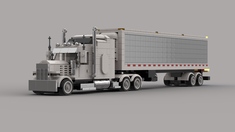 Lego Kenworth W900 Semi Truck with Trailer - Minifigscale