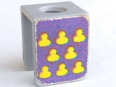 Lego Minifigure Vest with 8 Yellow Trefoils on Purple Background Pattern (Stickers) - Set 375-2