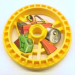 Technic Disc 5 x 5 Notched, Fuel Print / Yellow