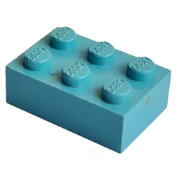 Modulex Brick 2 x 3 with LEGO on Studs / Modulex Pastel Blue