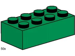 2 x 4 Dark Green Bricks