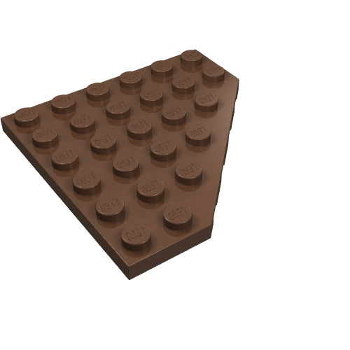 Lego Wedge Plate 6 x 6 Cut Corner / Brown