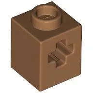 Technic Brick 1 x 1 with Axle Hole / Medium Nougat