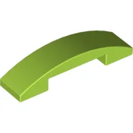 Brick Curved 4 x 1 Double, No Studs / Lime