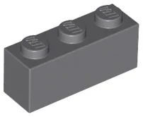 Brick 1 x 3 / Dark Bluish Gray