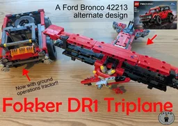 Fokker DR1 Triplane with tractor! (42213 Ford Bronco)