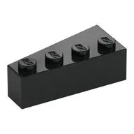 Brick Wedged, Angled 4 x 2 Right / Black