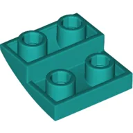 Brick Curved Inverted 2 x 2 x 2/3 / Dark Turquoise