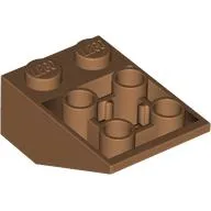 Brick Sloped Inverted 33° 3 x 2, Connections between Studs, Ovoid Bottom Pin / Medium Nougat