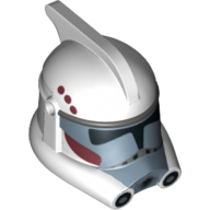 Lego Helmet ARC Clone Trooper with Dark Red and Dark Bluish Gray Print / White