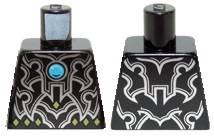 Lego Torso Chima Silver Armor, Lime Diamonds and Dark Azure Round Jewel (Chi) Pattern