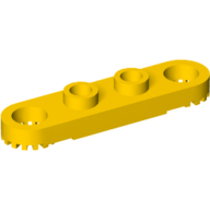 Lego Technic Plate 1 x 4 with Toothed Ends / Yellow