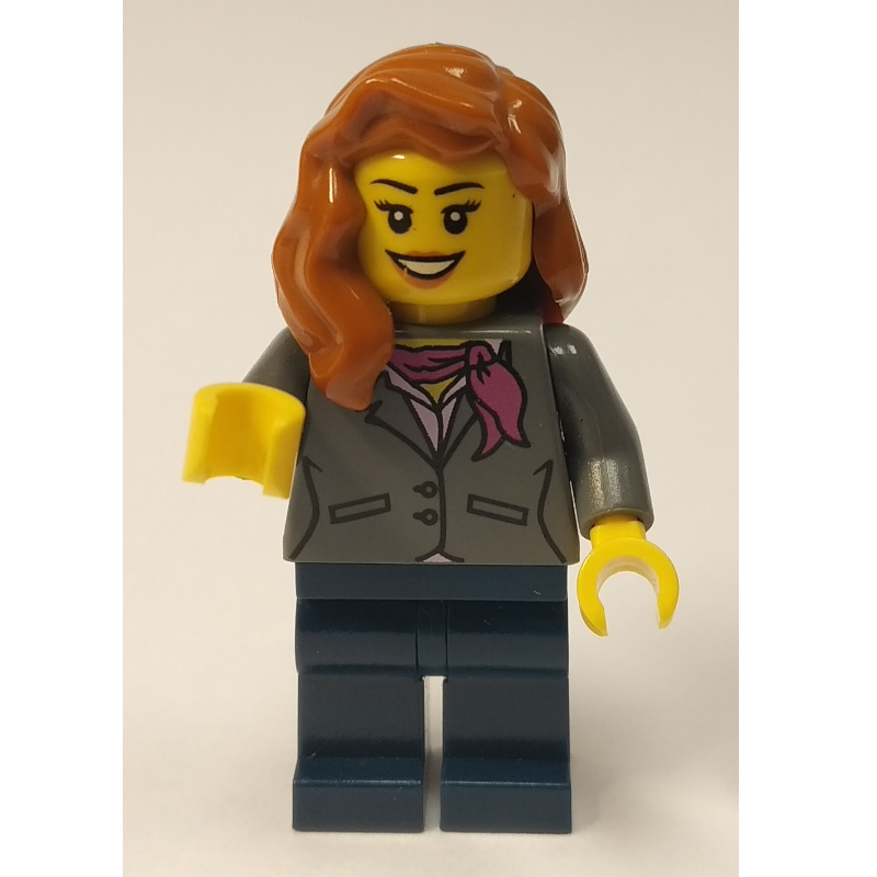 Lego Dark Bluish Grey Torso, Dark Blue Legs, Dark Orange Hair