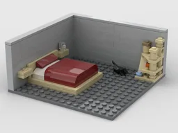 Platform Bed with Floating Shelves