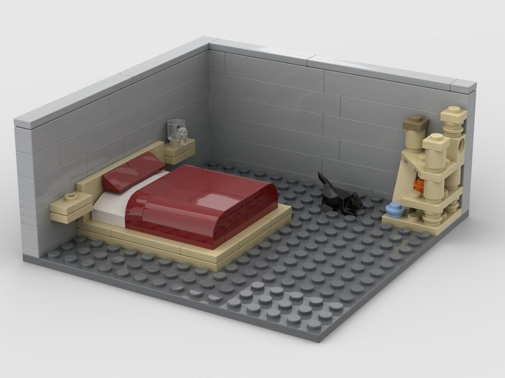 Lego Platform Bed with Floating Shelves