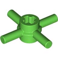 Lego Technic Axle Connector Hub with 4 Bars at 90°, Reinforced Axle Hole / Bright Green