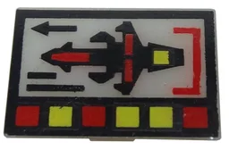Electric, Light Slope 45 2 x 2 Clip-On Plate with Computer Console Pattern / Trans-Clear