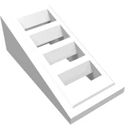 Brick Sloped 18° 2 x 1 x 2/3 with 4 Slots / Grate / White
