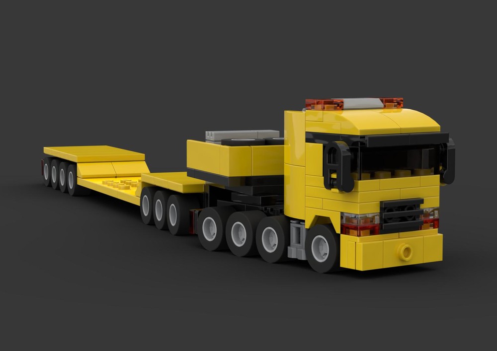 Lego Heavy Transport Truck with Flatbed Trailer