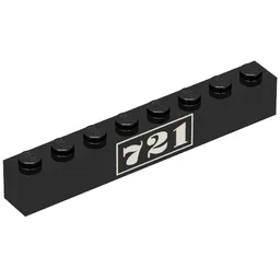 Brick 1 x 8 with Gold '721' Print