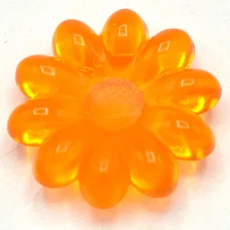 Clikits Icon, Flower 2 x 2 Large, 10 Petals with Pin [Polished] / Trans-Neon Yellow