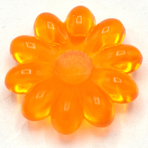 Lego Clikits Icon, Flower 2 x 2 Large, 10 Petals with Pin [Polished] / Trans-Orange