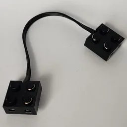 Wire with Brick 2 x 2 x 2/3 Pair, 15L / Black