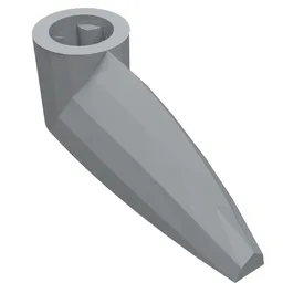 Technic Tooth 1 x 3 with Axle Hole [Rounded Underside] / Light Bluish Gray