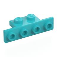 Lego Bracket 1 x 2 - 1 x 4 [Rounded Corners at Bottom, Square Corners at Top] / Medium Azure