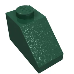 Brick Sloped 45° 2 x 1 with Bottom Pin / Dark Green
