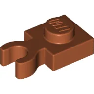 Plate Special 1 x 1 with Clip Vertical [Thick Open O Clip] / Dark Orange