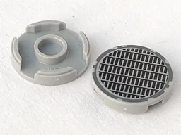 Tile, Round 2 x 2 with Bottom Stud Holder with Fine Mesh Grille Manhole Cover Pattern