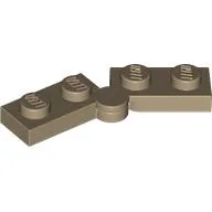 Hinge Plate 1 x 4 Swivel Top / Base - Hollow Clip [Complete Assembly] / Dark Tan