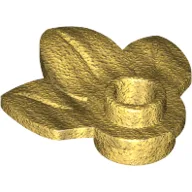 Plant, Plate 1 x 1 Round with 3 Leaves / Pearl Gold