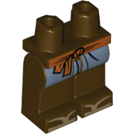 Lego Hips and Dark Brown Legs with Medium Nougat Sash, Sand Blue Coattails and Dark Tan Zori Sandals Print / Dark Brown