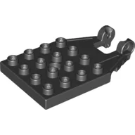 Duplo Plate 4 x 4 with 16 Studs and Reinforced Hinge / Black