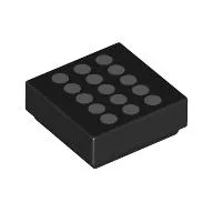 Tile 1 x 1 with 15 Silver Dots Print / Black